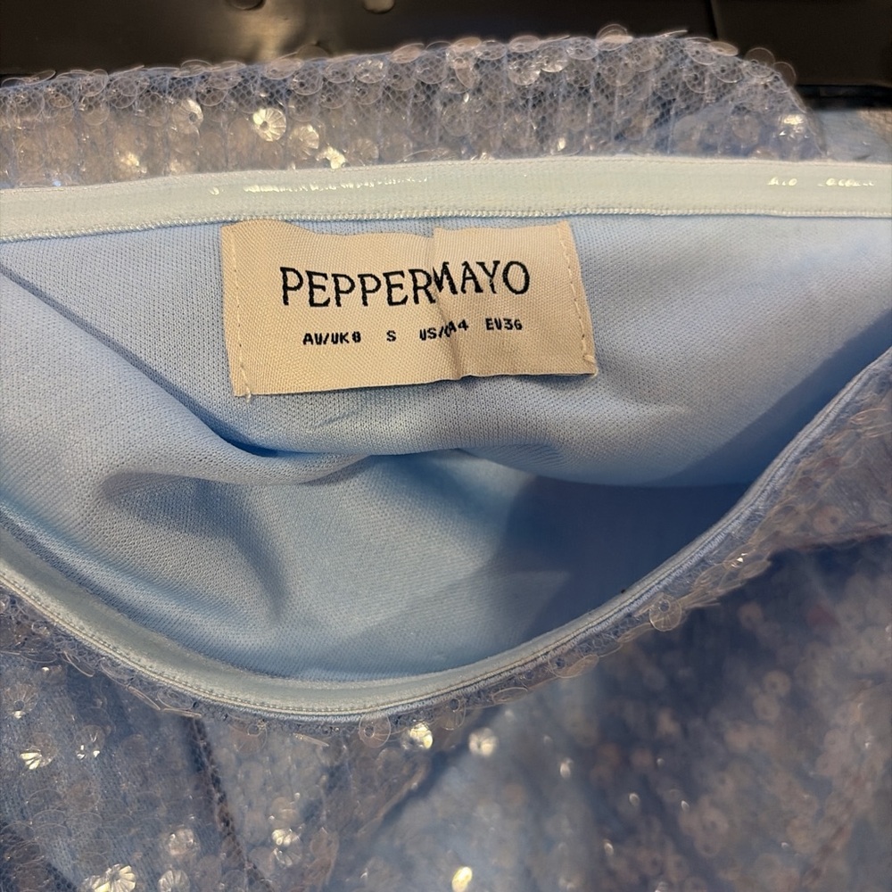 Peppermayo Sky Blue Sequin Dress